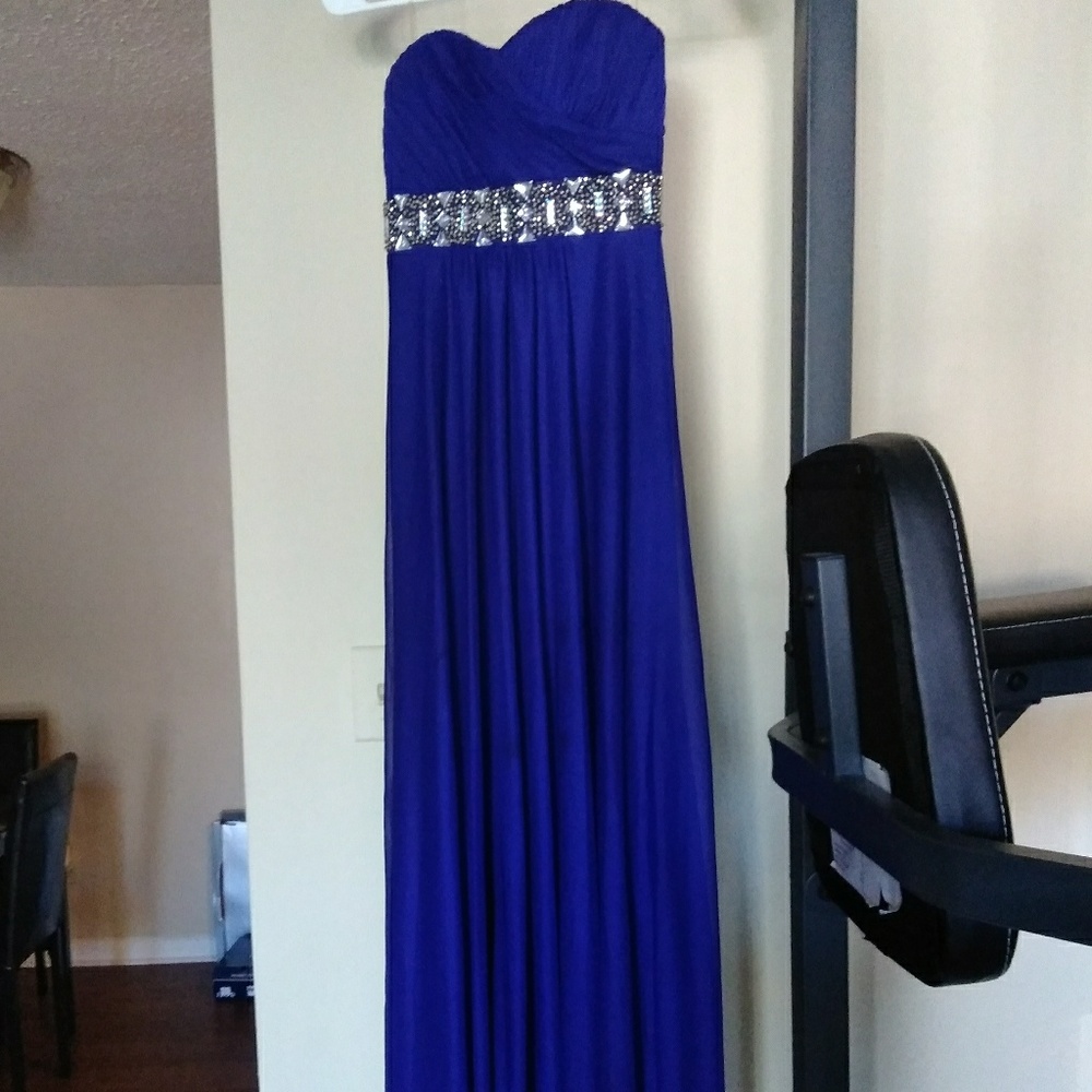 Sequin Hearts Dress Royal Blue Empire waist